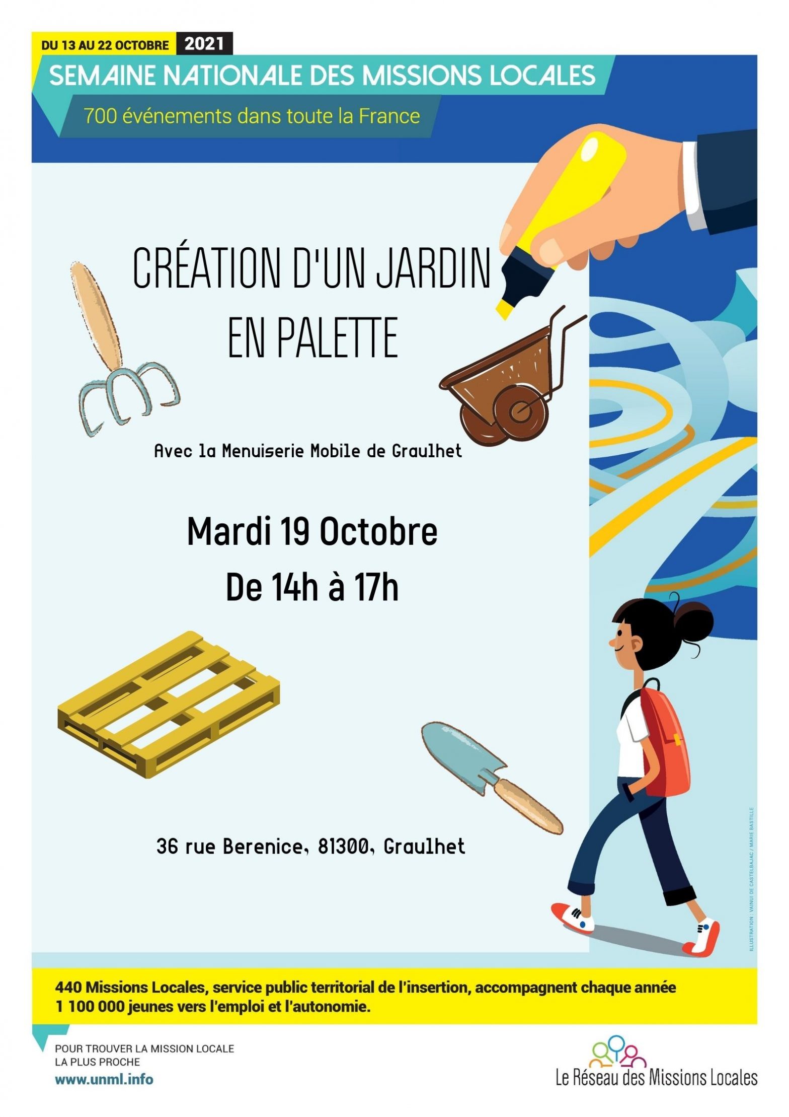CRÉATION D'UN JARDIN en PALETTES le 19 octobre avec la Menuiserie Mobile à Graulhet