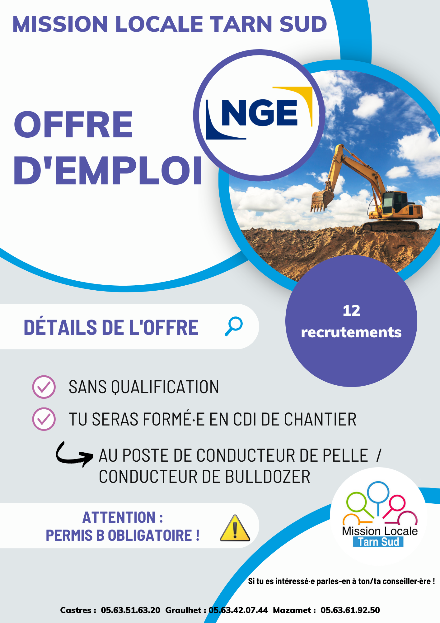 OFFRE D'EMPLOI NGE BTP - SANS QUALIFICATION -